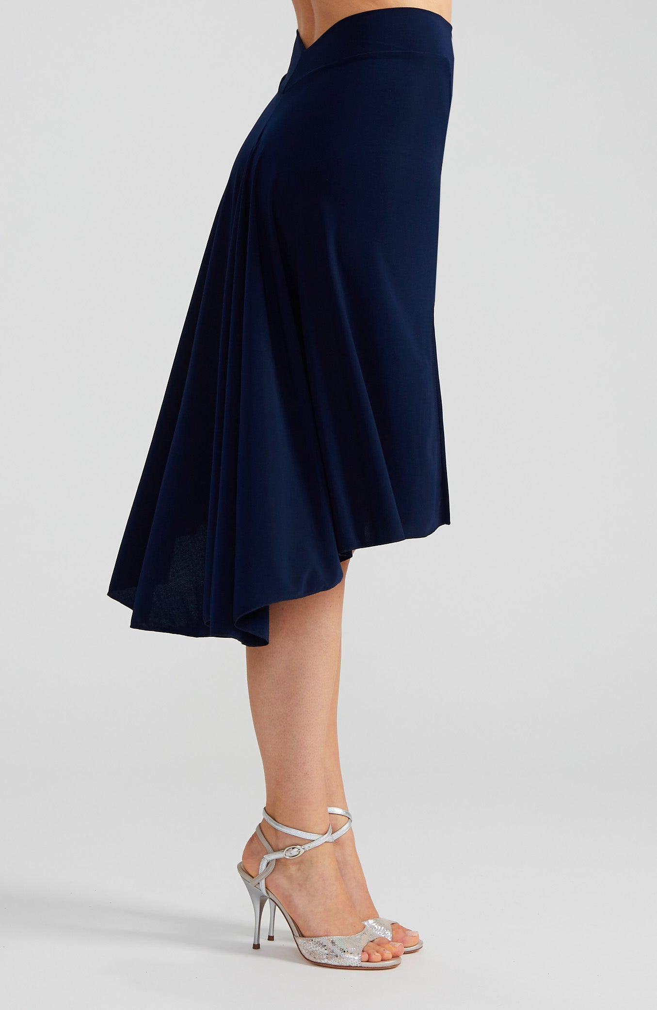 PAOLA Navy Blue Argentine Tango Skirt with Slit