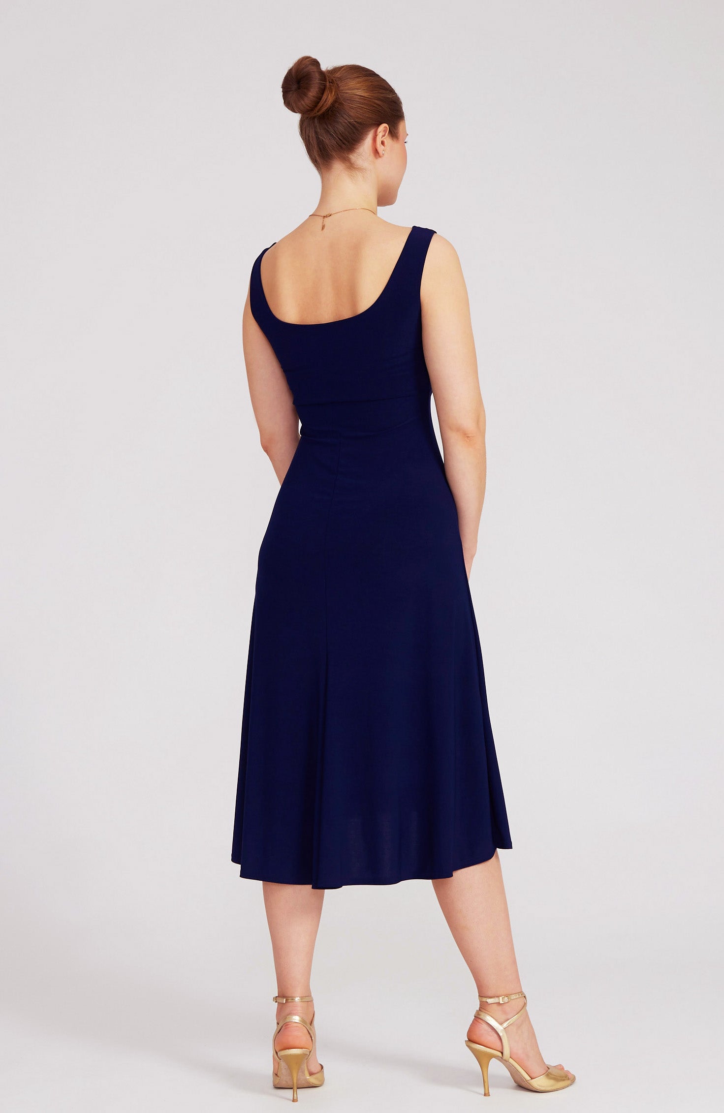Robe de tango trapèze NOELIA bleu marine