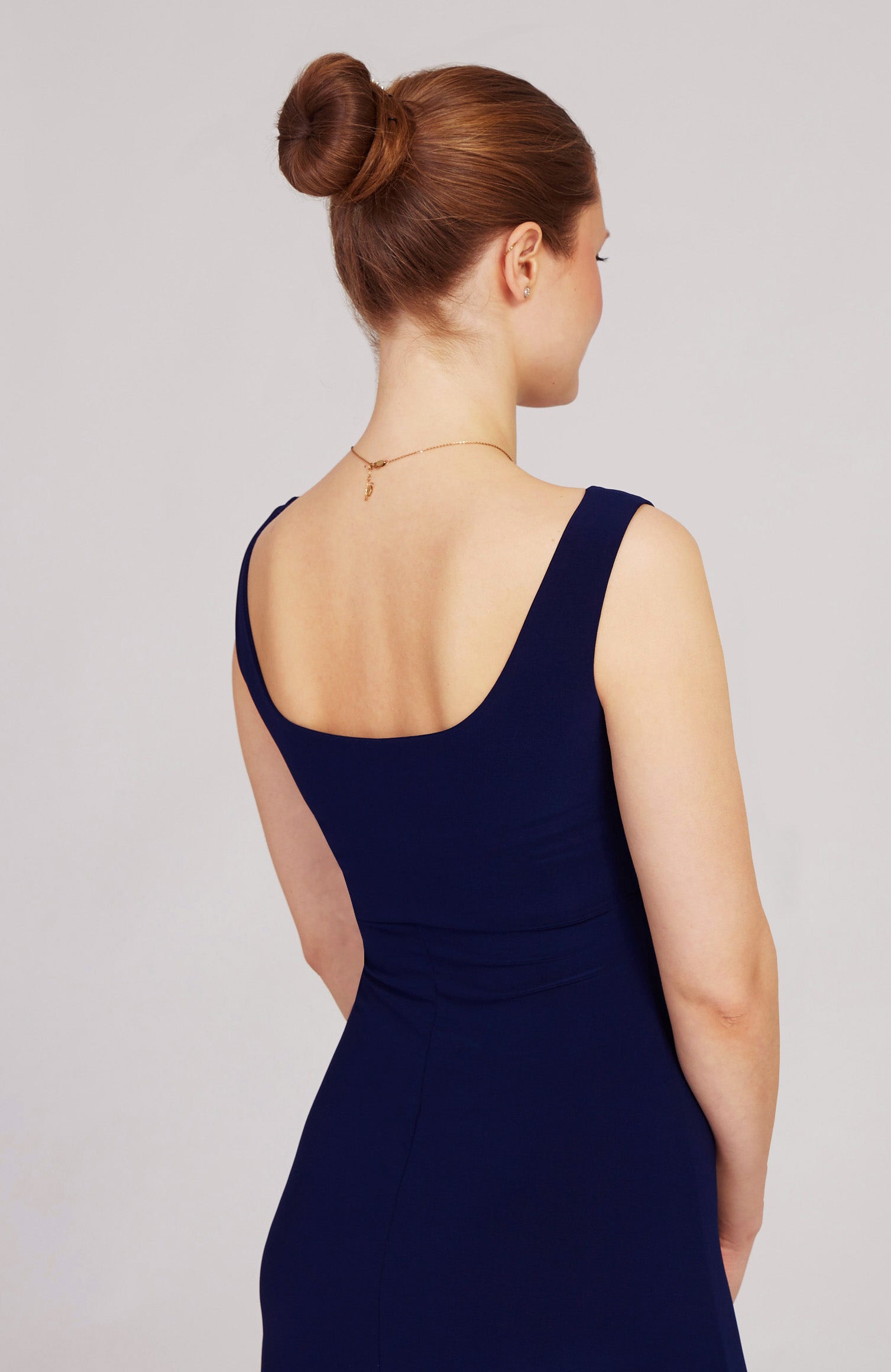Robe de tango trapèze NOELIA bleu marine