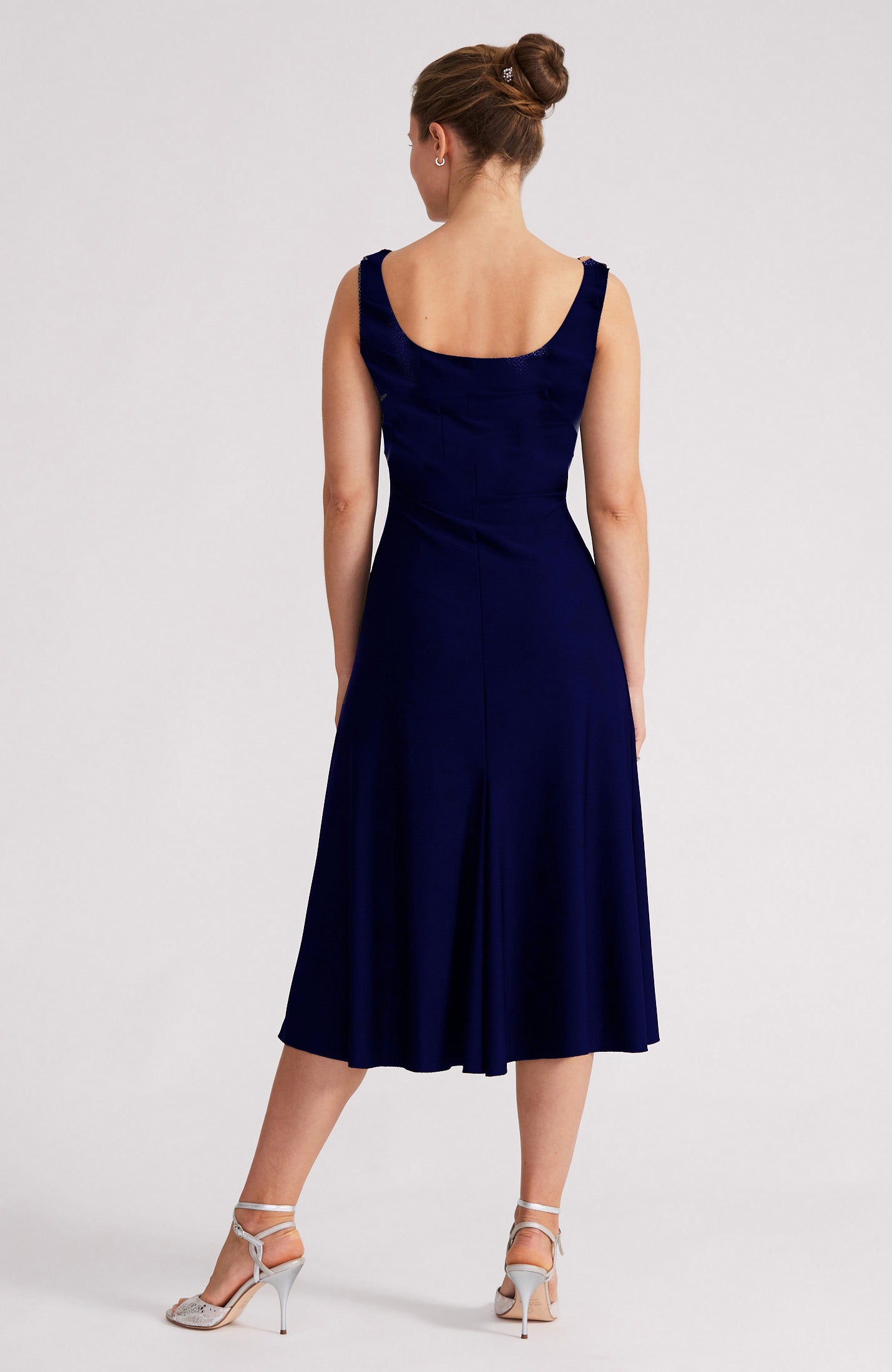 Robe de tango trapèze NOELIA bleu marine