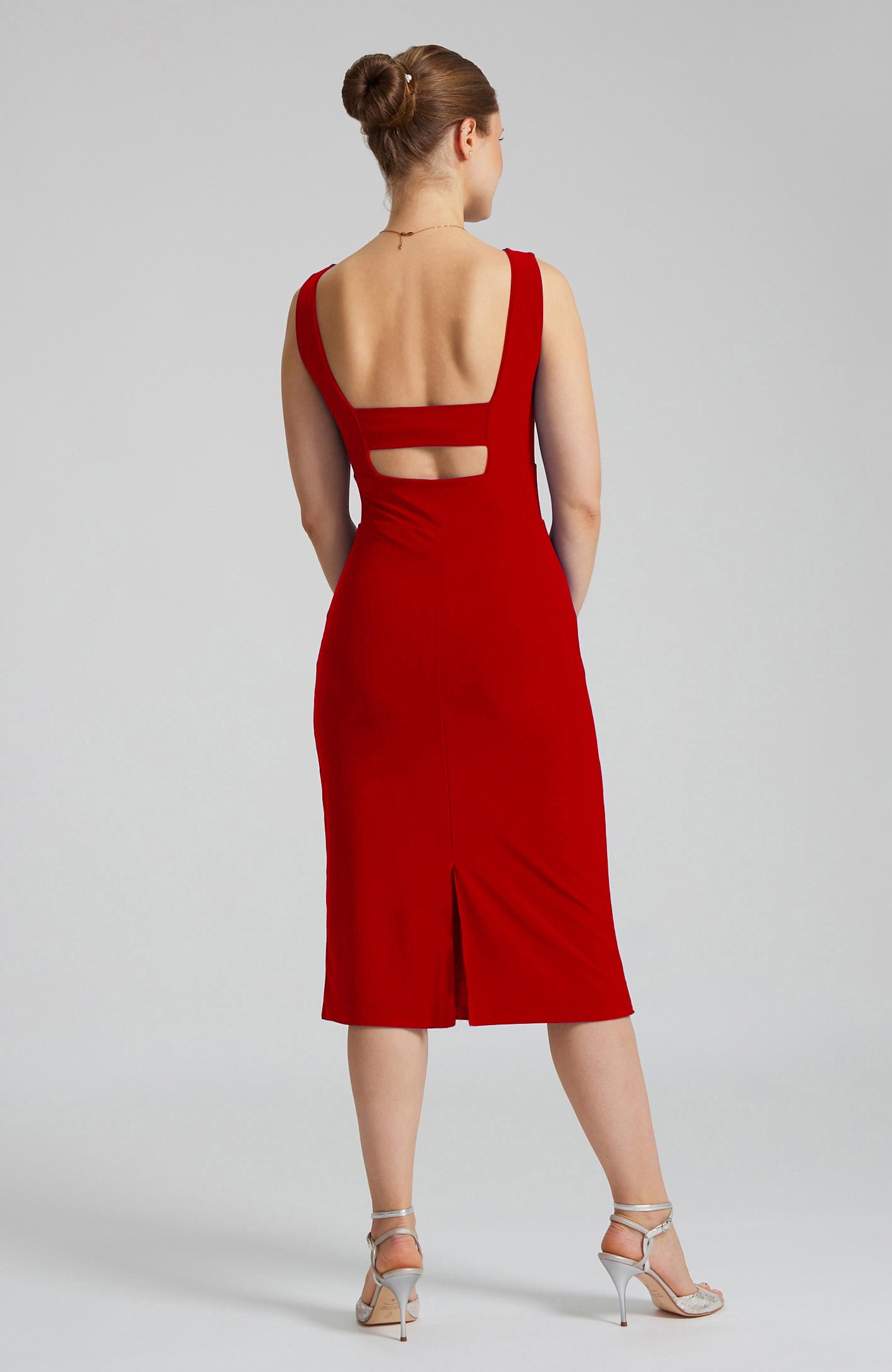 Robe de tango rouge OLIVIA avec découpe dans le dos