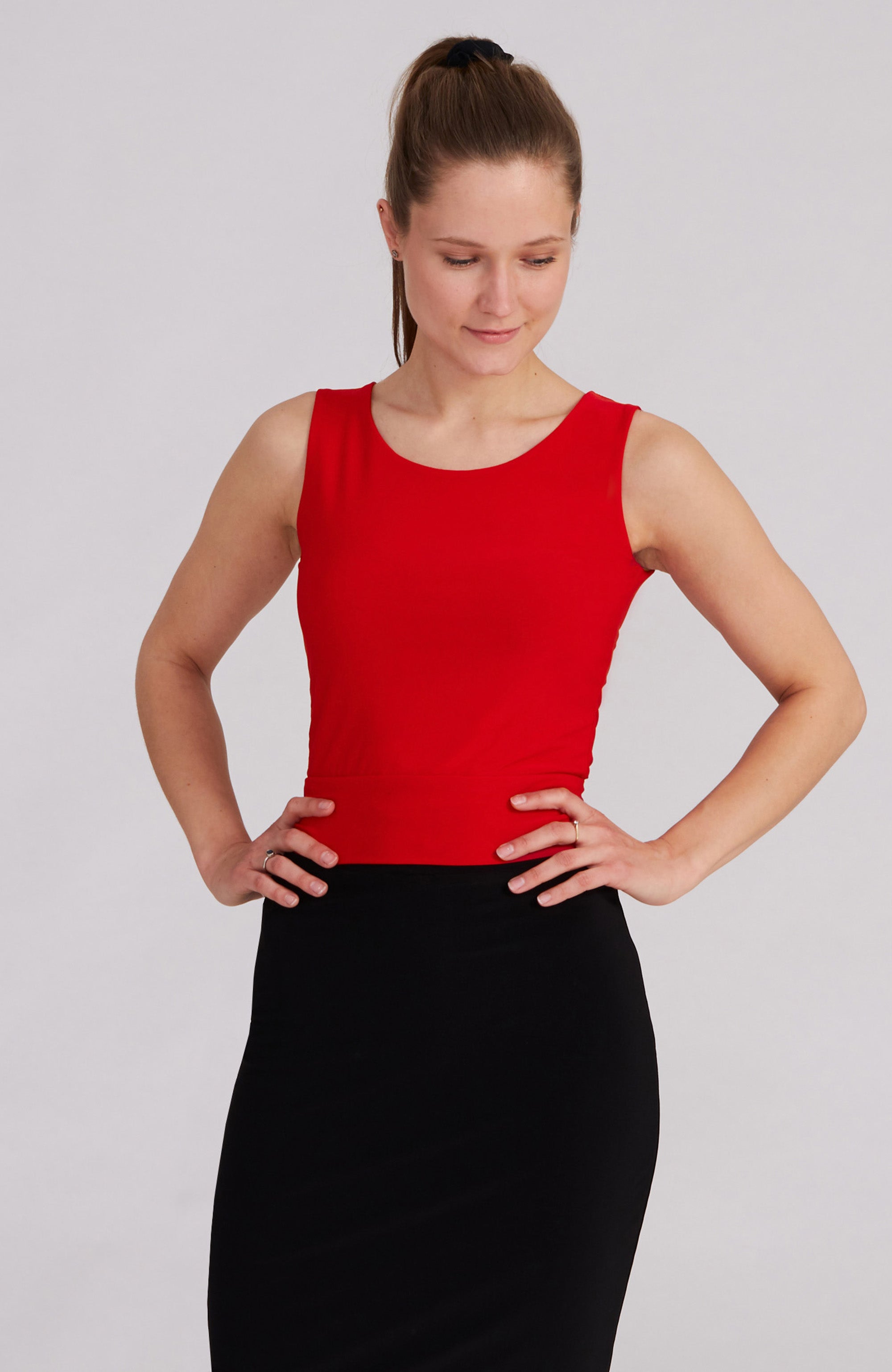 ZOE Crop Top with Bow Tie Detail in Coral Red